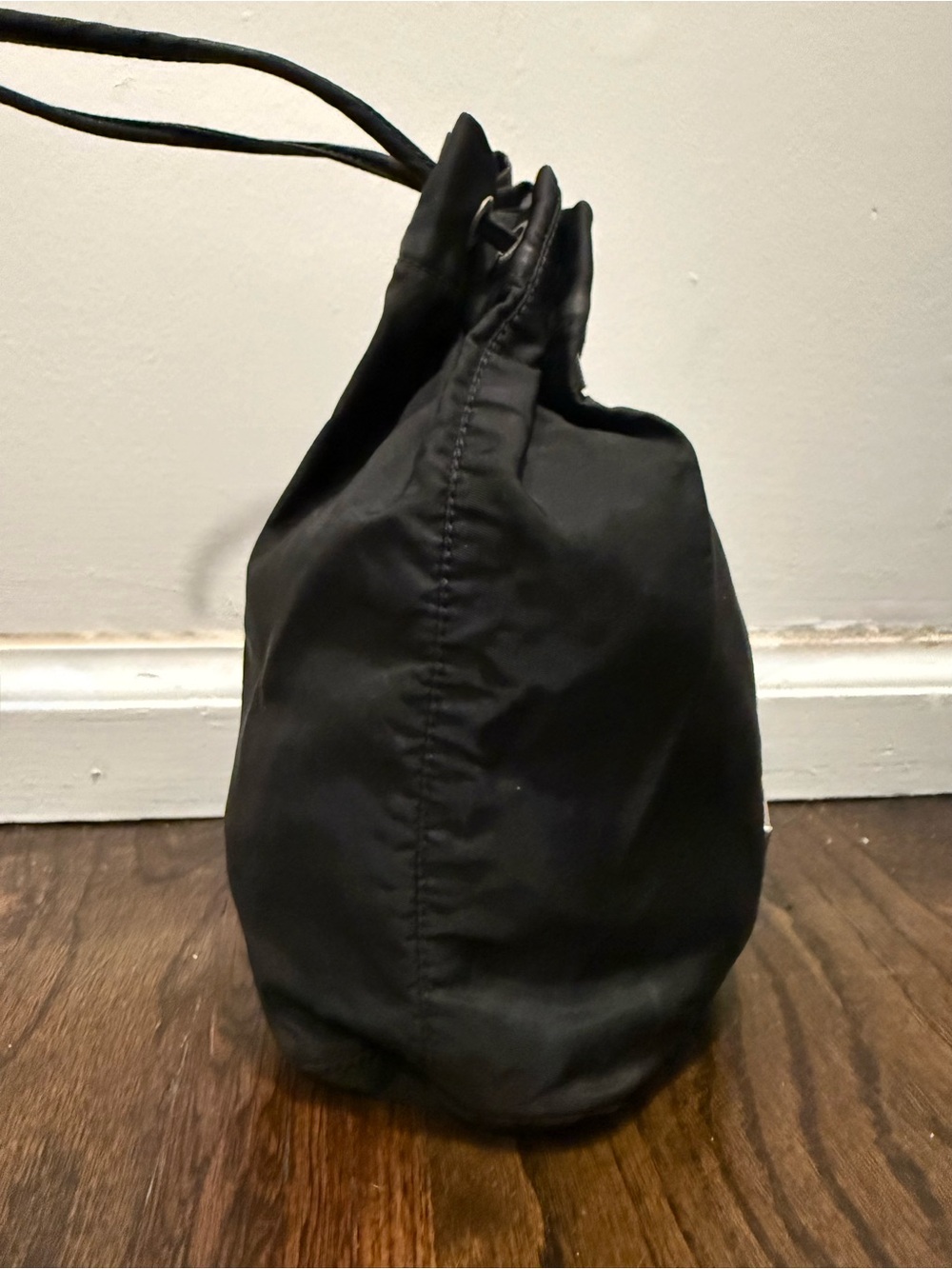 Women's Prada Black Tessuto Nylon Bucket Bag - Picture 4 of 5